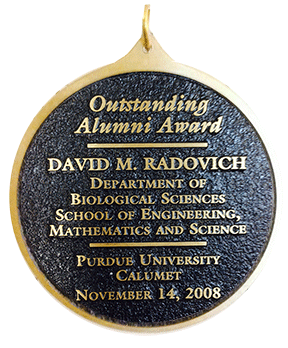 Dave Radovich DDS - Dental Award From Purdue Calumet